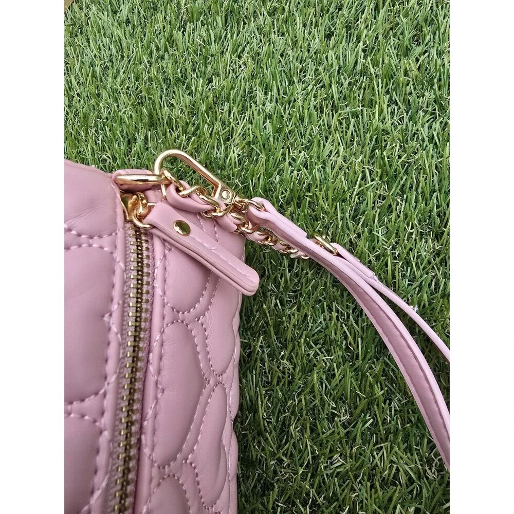 Claire's PinkHeart Quilted Barrel Crossbody Bag New With Tags